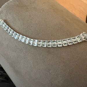 EUC light blue topaz .925 sterling bracelet